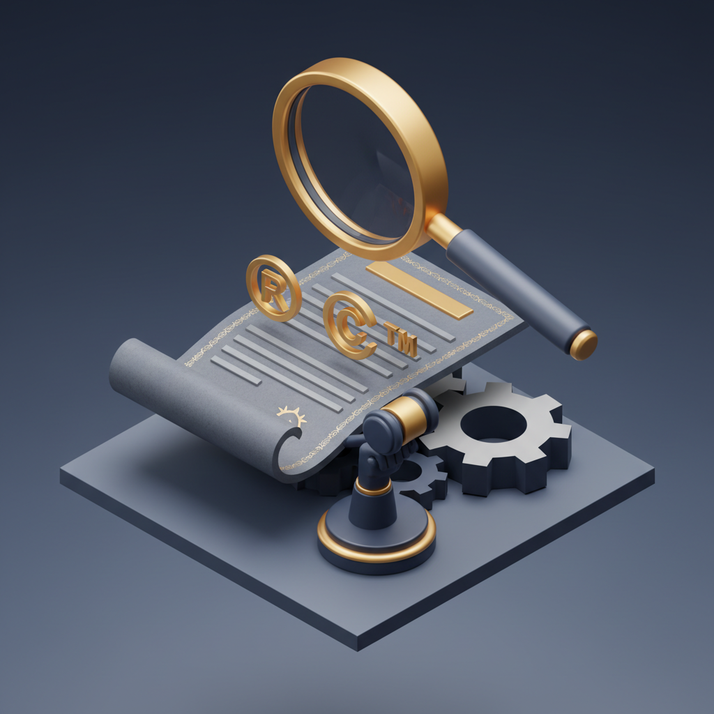 Imagen conceptual de estrategia legal y protección de propiedad intelectual
