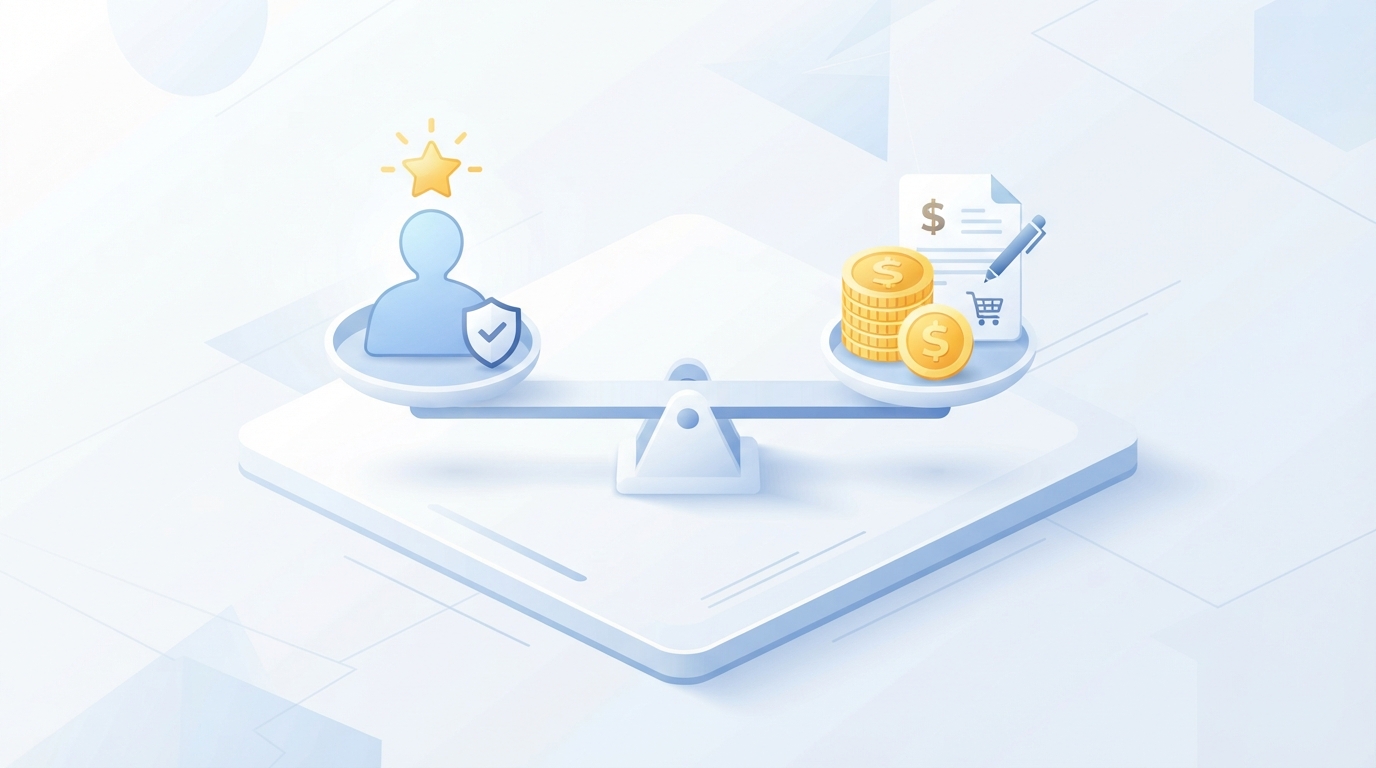 An isometric illustration showing the balance between human-centric moral rights and commercial economic rights.