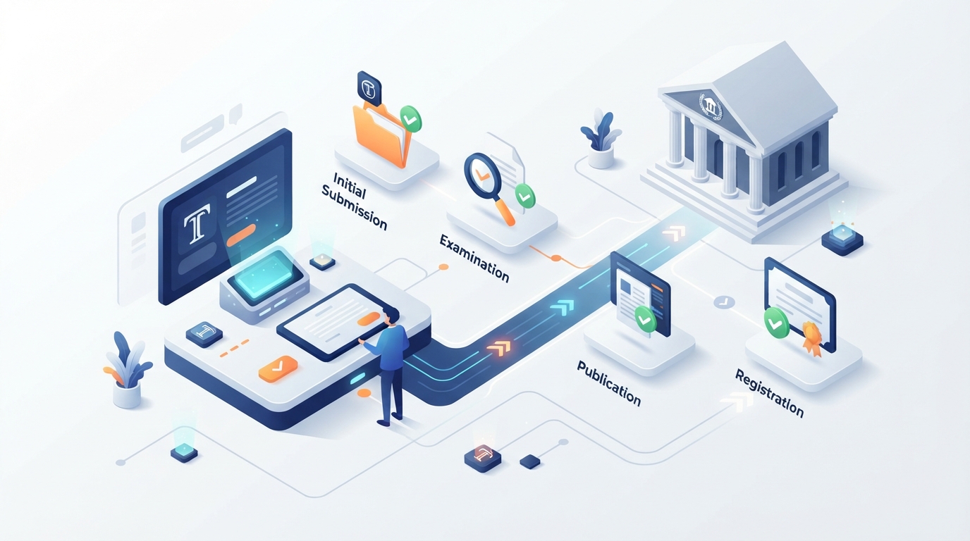 Une illustration isométrique 3D professionnelle représentant un processus de dépôt de documents rationalisé et efficace avec des coches et une interface épurée.